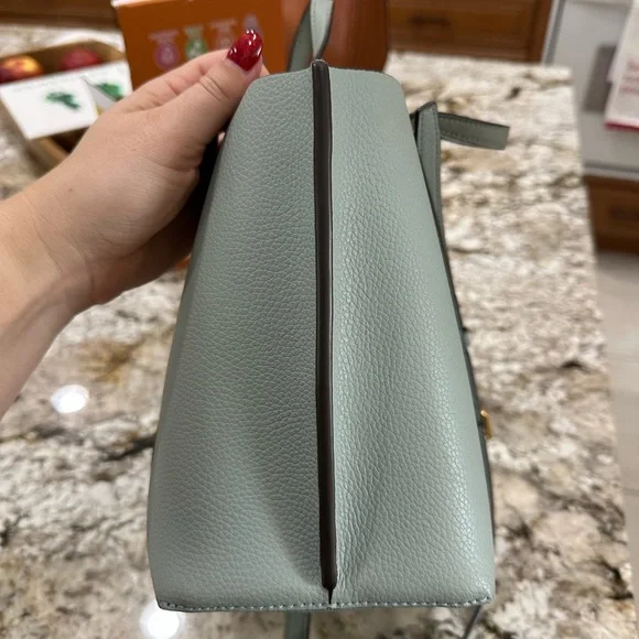 Tory Burch Light Blue/Green Perry Tote Leather - Picture 6 of 8